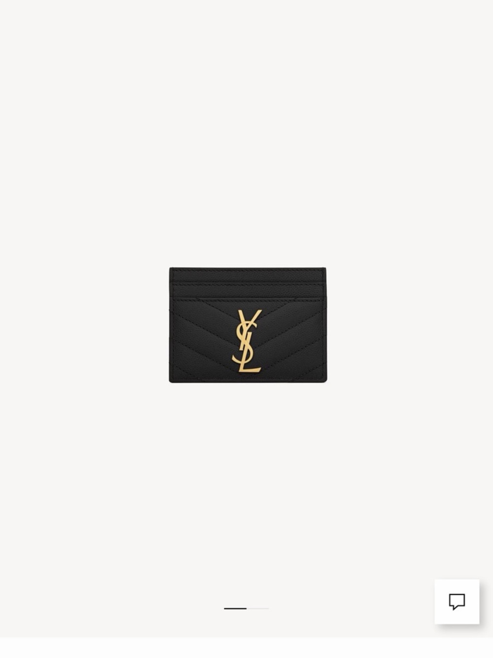 Saint Laurent Black Quilted Leather Card Case with Gold YSL Monogram
